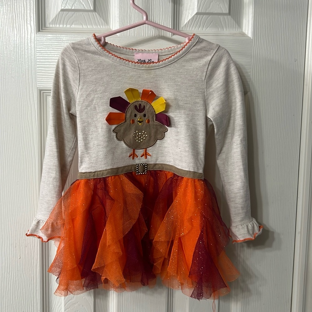 Girls turkey Little Lass dress. Size 4